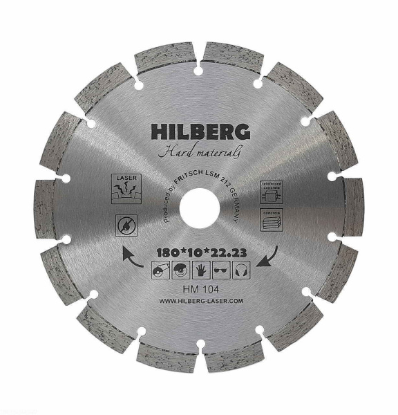 Диск алмазный отрезной 180*22,23 Hilberg Hard Materials Лазер HM104