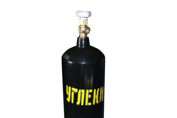 Баллон для газов 20 л W27,8 крашеный, с вентилем ВК-1 (Углекислота) бесшовный
